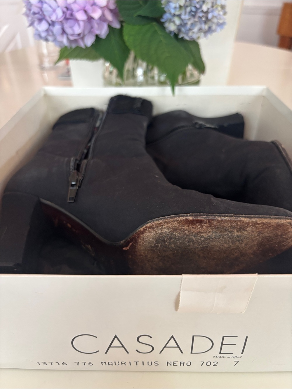 Casadei women’s Black Leather Zip Ankle Boots